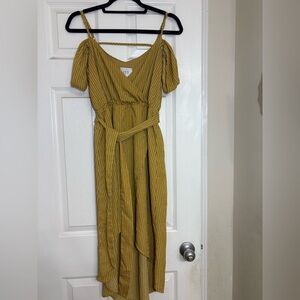 J.O.A. Mustard Striped Maxi Dress Size Small